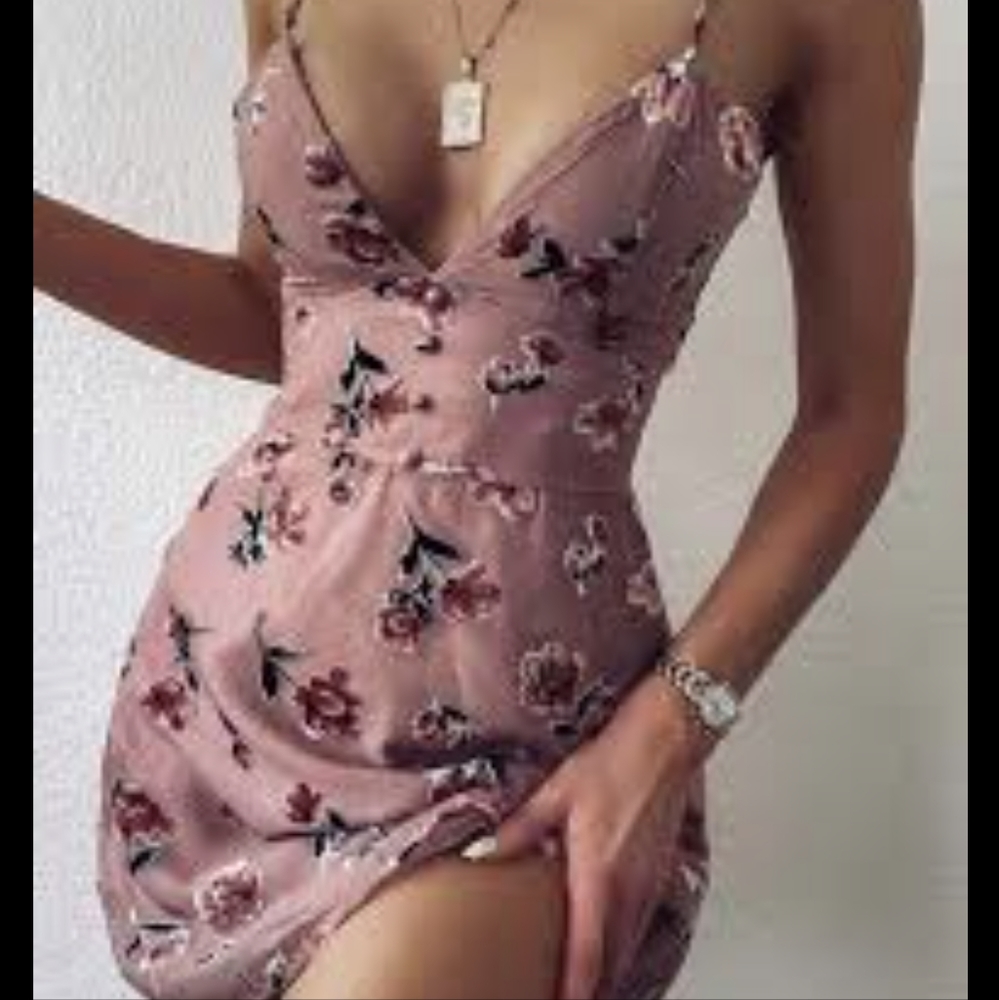 Tiger Mist floral tie shoulder babydoll dress